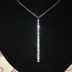 Swarovski crystal silver sexy bar necklace